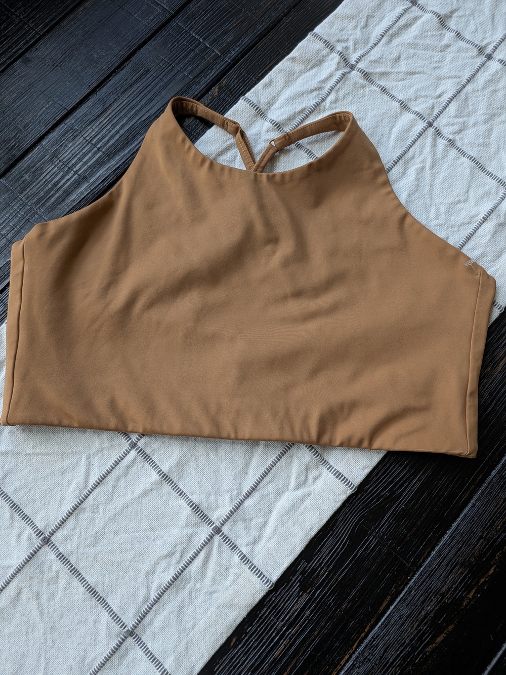 Girlfriend Collective High-Neck Crop Tank in Tan Brown • Size XXL